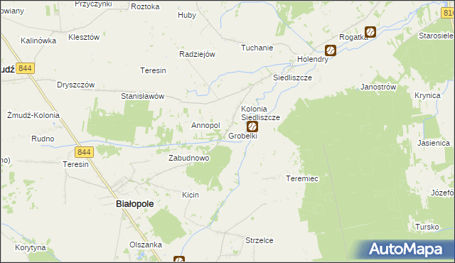 mapa Grobelki gmina Białopole, Grobelki gmina Białopole na mapie Targeo