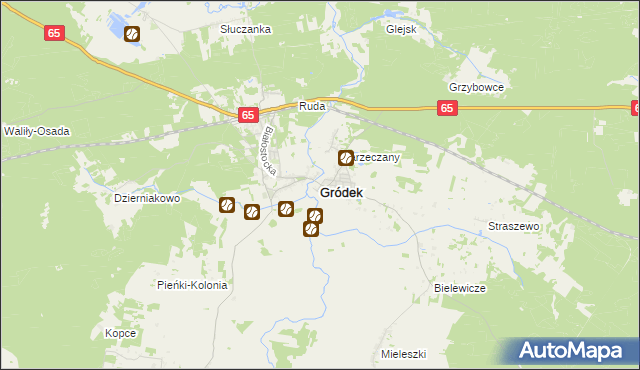 mapa Gródek powiat białostocki, Gródek powiat białostocki na mapie Targeo