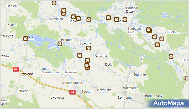 mapa Grodzisko gmina Strzelce Opolskie, Grodzisko gmina Strzelce Opolskie na mapie Targeo