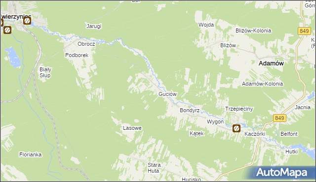 mapa Guciów, Guciów na mapie Targeo