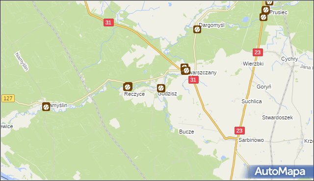 mapa Gudzisz, Gudzisz na mapie Targeo