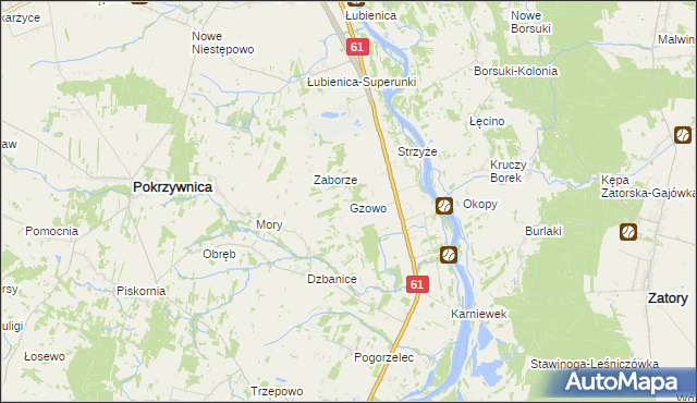 mapa Gzowo, Gzowo na mapie Targeo