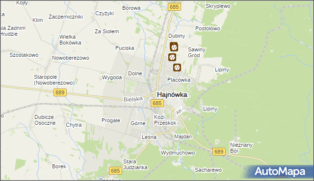 mapa Hajnówka, Hajnówka na mapie Targeo