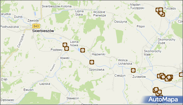 mapa Hajowniki, Hajowniki na mapie Targeo