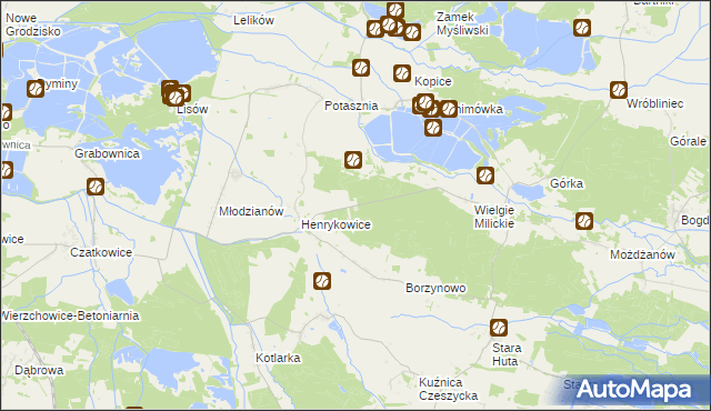 mapa Henrykowice Gajówka, Henrykowice Gajówka na mapie Targeo