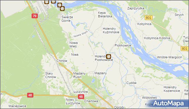 mapa Holendry Piotrkowskie, Holendry Piotrkowskie na mapie Targeo