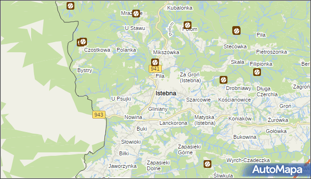 mapa Istebna, Istebna na mapie Targeo