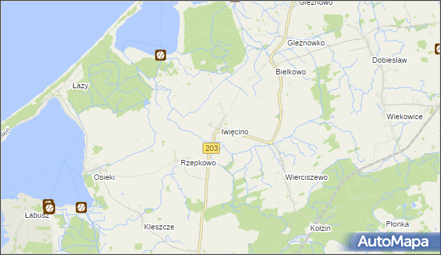 mapa Iwięcino, Iwięcino na mapie Targeo