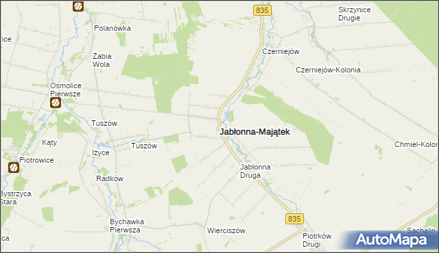 mapa Jabłonna-Majątek, Jabłonna-Majątek na mapie Targeo