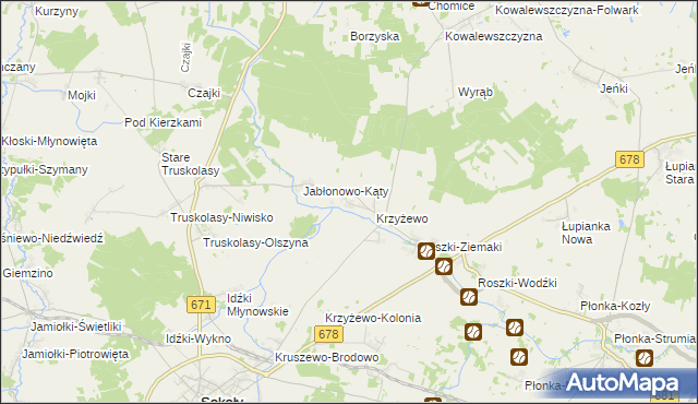 mapa Jabłonowo-Wypychy, Jabłonowo-Wypychy na mapie Targeo