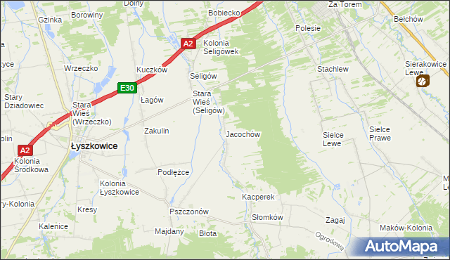 mapa Jacochów, Jacochów na mapie Targeo