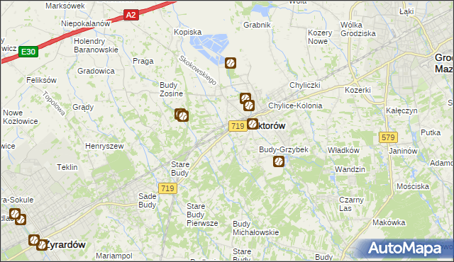 mapa Jaktorów-Kolonia, Jaktorów-Kolonia na mapie Targeo