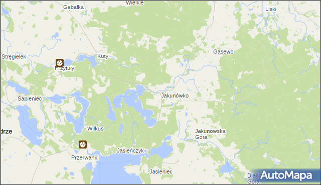 mapa Jakunówko, Jakunówko na mapie Targeo