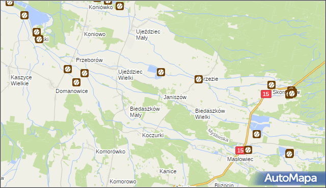 mapa Janiszów gmina Trzebnica, Janiszów gmina Trzebnica na mapie Targeo