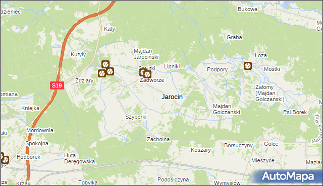 mapa Jarocin powiat niżański, Jarocin powiat niżański na mapie Targeo