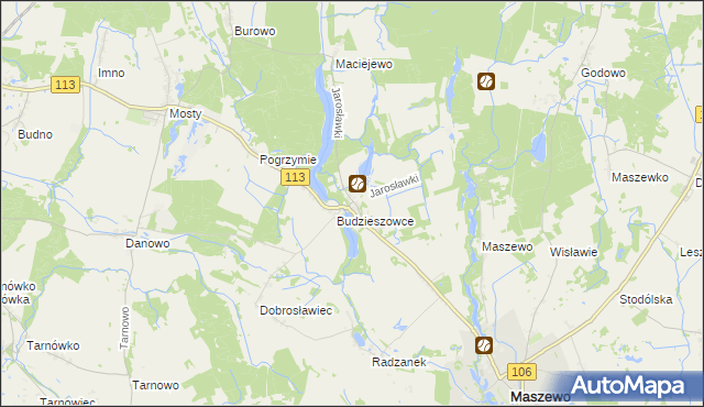 mapa Jarosławki gmina Maszewo, Jarosławki gmina Maszewo na mapie Targeo