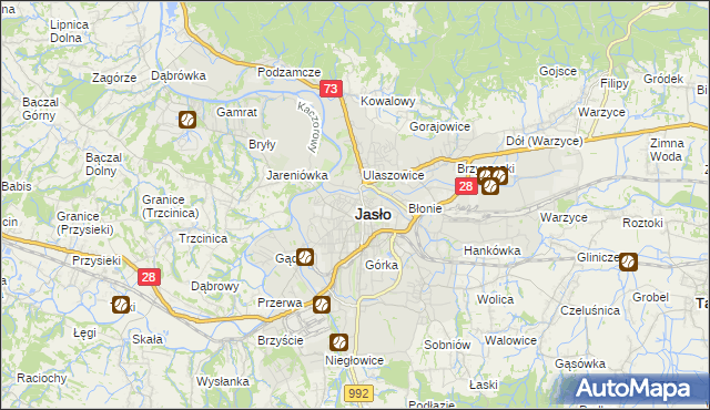 mapa Jasła, Jasło na mapie Targeo