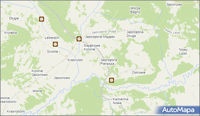 mapa Jastrzębna Pierwsza, Jastrzębna Pierwsza na mapie Targeo