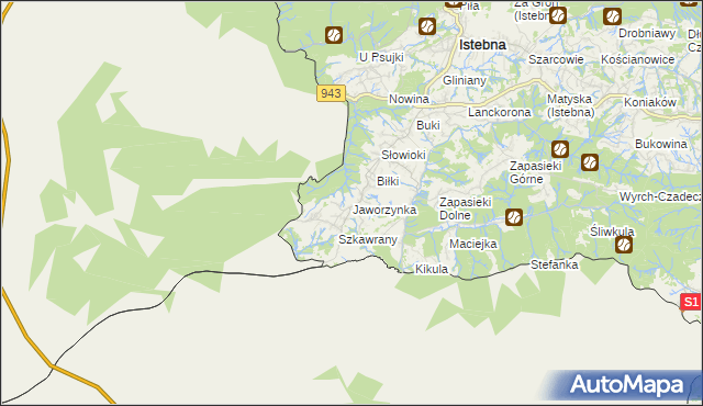 mapa Jaworzynka, Jaworzynka na mapie Targeo