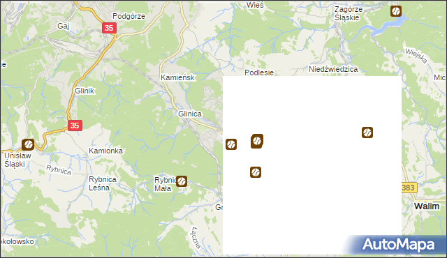 mapa Jedlina-Zdrój, Jedlina-Zdrój na mapie Targeo