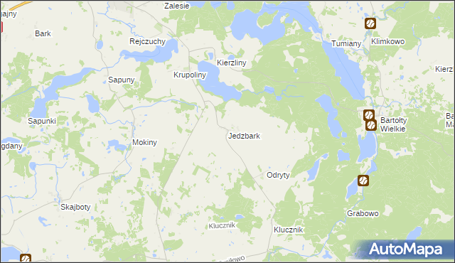 mapa Jedzbark, Jedzbark na mapie Targeo