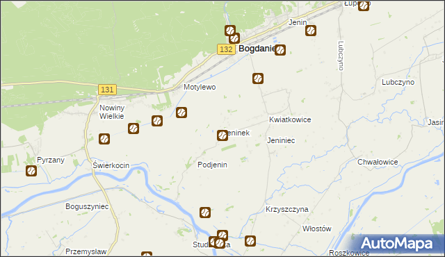 mapa Jeninek, Jeninek na mapie Targeo