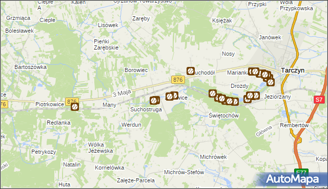 mapa Jeżewice gmina Tarczyn, Jeżewice gmina Tarczyn na mapie Targeo