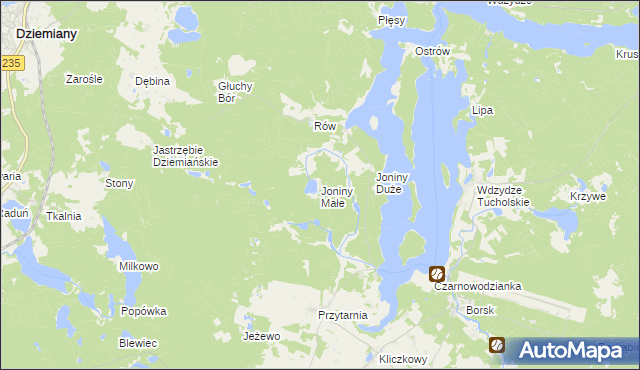 mapa Joniny Małe, Joniny Małe na mapie Targeo