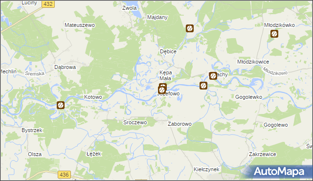 mapa Józefowo gmina Zaniemyśl, Józefowo gmina Zaniemyśl na mapie Targeo