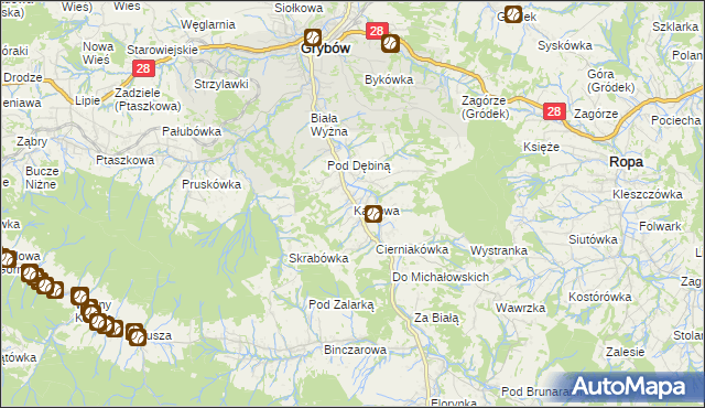 mapa Kąclowa, Kąclowa na mapie Targeo