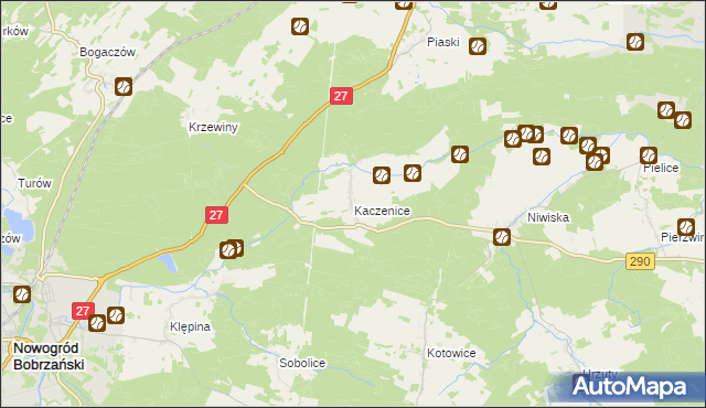 mapa Kaczenice, Kaczenice na mapie Targeo