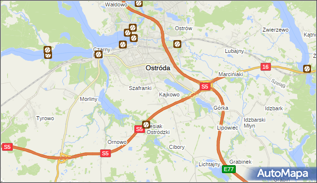 mapa Kajkowo, Kajkowo na mapie Targeo