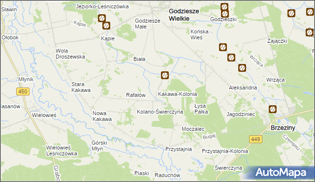 mapa Kakawa-Kolonia, Kakawa-Kolonia na mapie Targeo