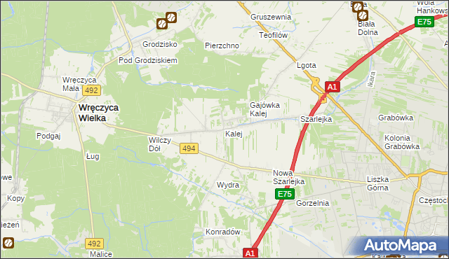 mapa Kalej, Kalej na mapie Targeo