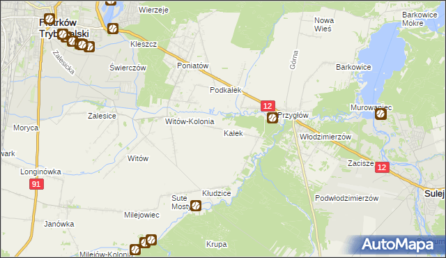 mapa Kałek gmina Sulejów, Kałek gmina Sulejów na mapie Targeo