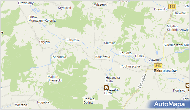 mapa Kalinówka gmina Skierbieszów, Kalinówka gmina Skierbieszów na mapie Targeo