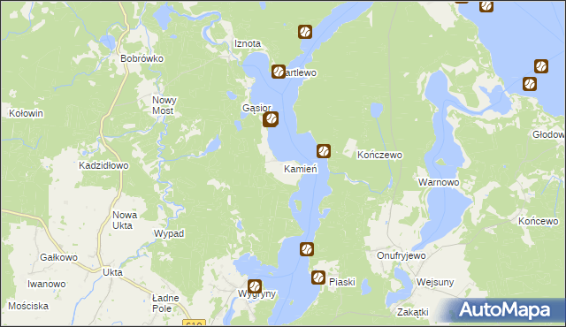 mapa Kamień gmina Ruciane-Nida, Kamień gmina Ruciane-Nida na mapie Targeo