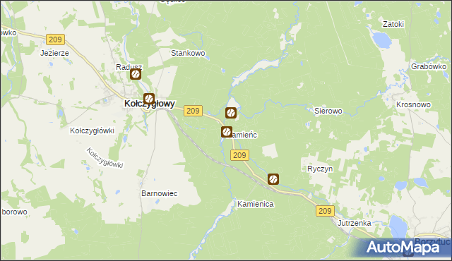 mapa Kamieńc, Kamieńc na mapie Targeo