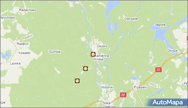 mapa Kamienna Knieja, Kamienna Knieja na mapie Targeo