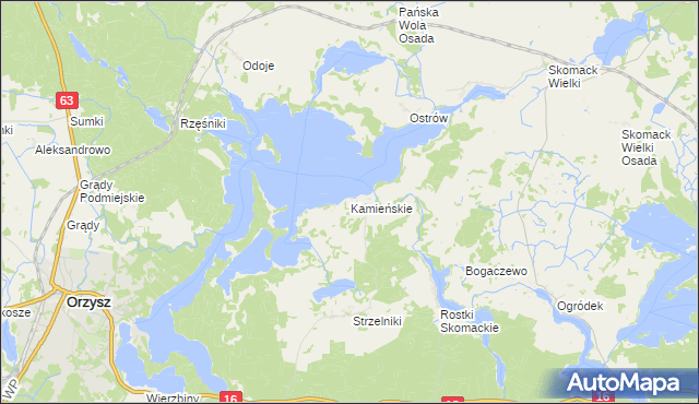 mapa Kamieńskie, Kamieńskie na mapie Targeo