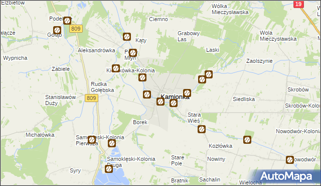 mapa Kamionka powiat lubartowski, Kamionka powiat lubartowski na mapie Targeo