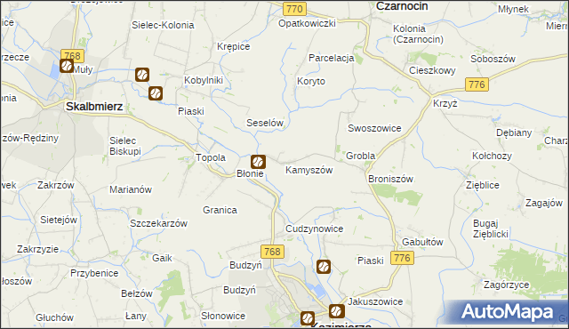 mapa Kamyszów, Kamyszów na mapie Targeo