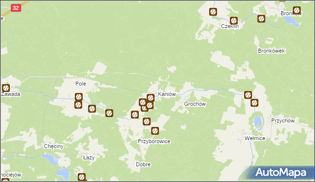 mapa Kaniów gmina Gubin, Kaniów gmina Gubin na mapie Targeo