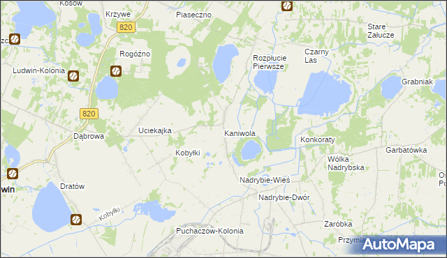 mapa Kaniwola, Kaniwola na mapie Targeo