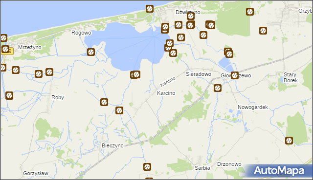 mapa Karcino, Karcino na mapie Targeo