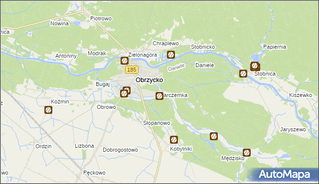 mapa Karczemka gmina Obrzycko, Karczemka gmina Obrzycko na mapie Targeo