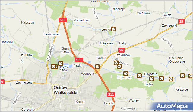 mapa Karski, Karski na mapie Targeo