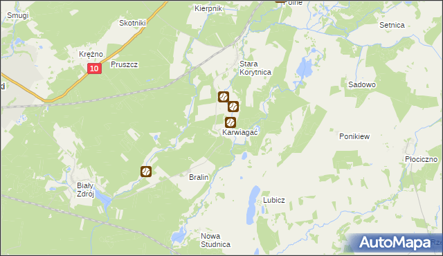 mapa Karwiagać, Karwiagać na mapie Targeo