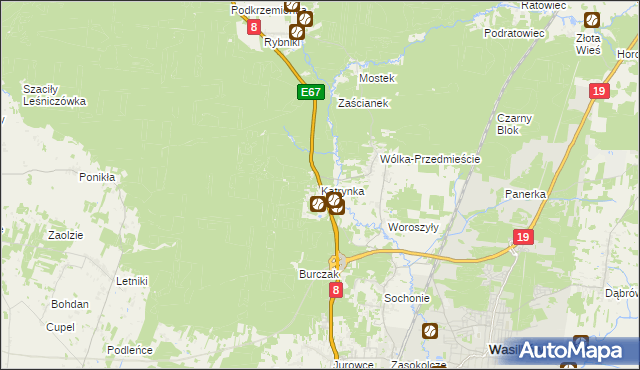 mapa Katrynka, Katrynka na mapie Targeo