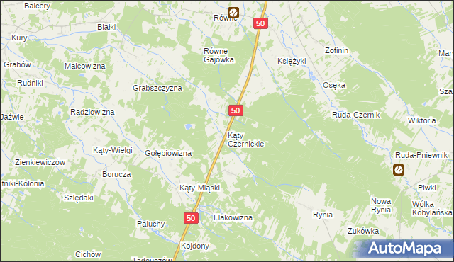 mapa Kąty Czernickie, Kąty Czernickie na mapie Targeo